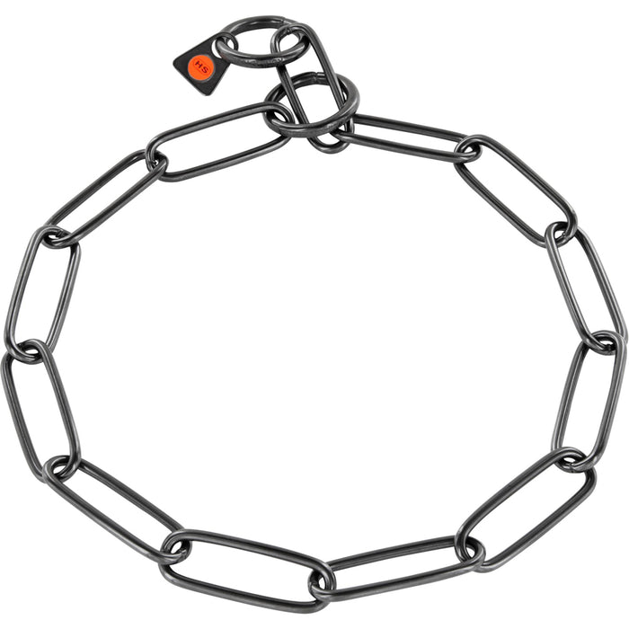 Collar, long links - Stainless steel black, 3.0 mm | WorkingDogsDirect