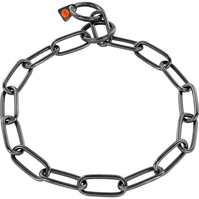 Collar, long links – Stainless steel black, 4.0 mm - 23inch | WorkingDogsDirect