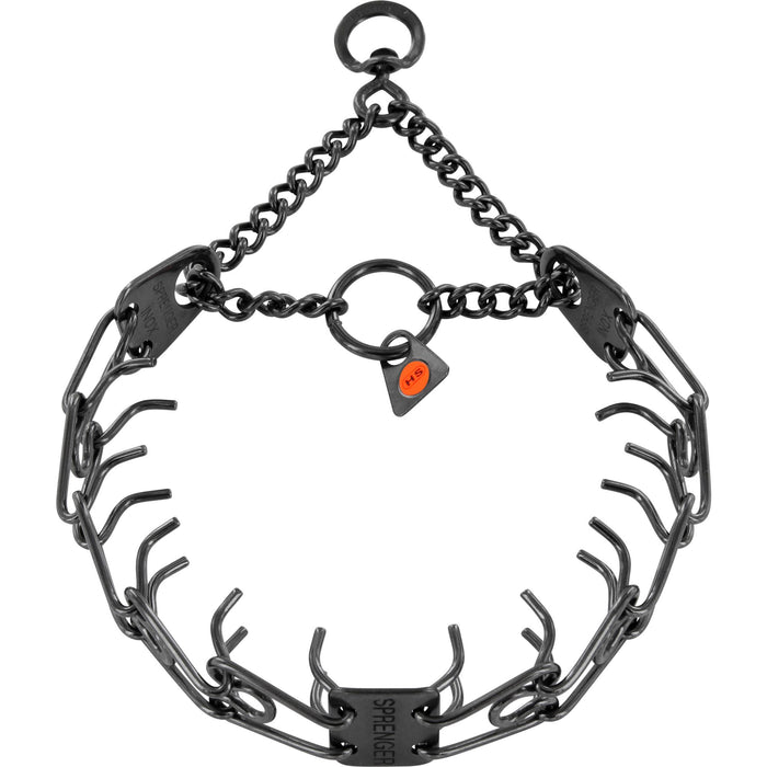 HERM SPRENGER Black Stainless Steel Prong Collar with Swivel